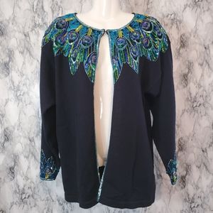 Alexa Grace Sequin Peacock Cardigan
